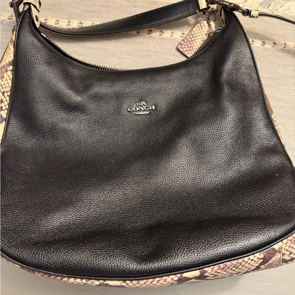Coach Black Leather Hobo Bag